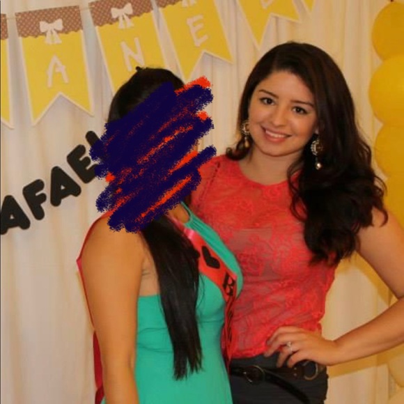 Hot pink see through floral mesh top - Picture 3 of 5